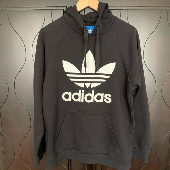 Adidas Classic Trefoil Hoodie in Black - Picture 1 of 6